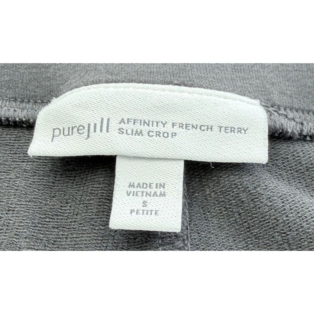 Pure Jill Affinity French Terry Slim Crop Pants Sz SP (32x22) Gray Pima Modal - Picture 7 of 9